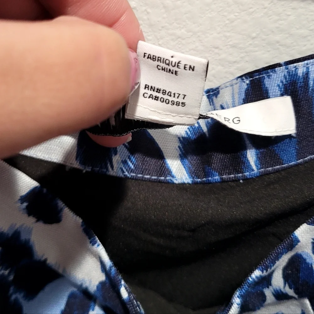 Diane Von Furstenberg Gamma Leopard Print Skirt Blue Silk Blend Mini Size 0 DVF